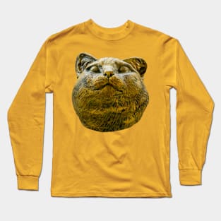 Cat with a grin statue Long Sleeve T-Shirt